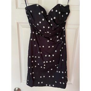 H&M Navy Polkadot strapless dress